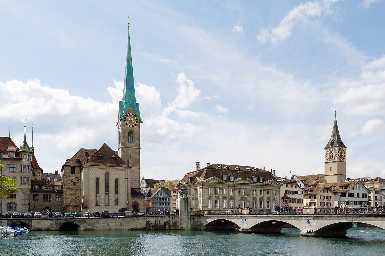 The Fraumünster and Münsterbrücke on the Limmat, Zurich